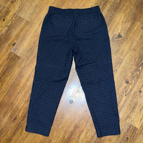 Loft Comfort Navy Blue Checkered Elastic Waistband Drawstring Pants - Picture 5 of 11